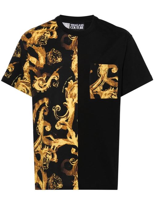 Black Barocco t-shirt Versace Jeans | 76GAH611JS287G89